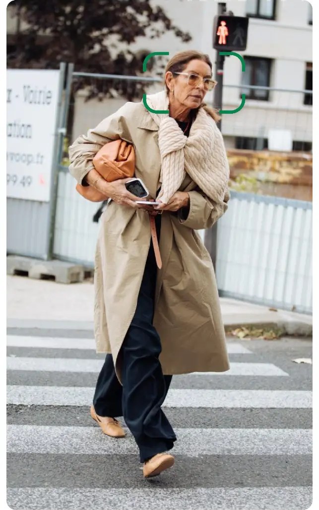 Visual search on a street-style look — Square frames